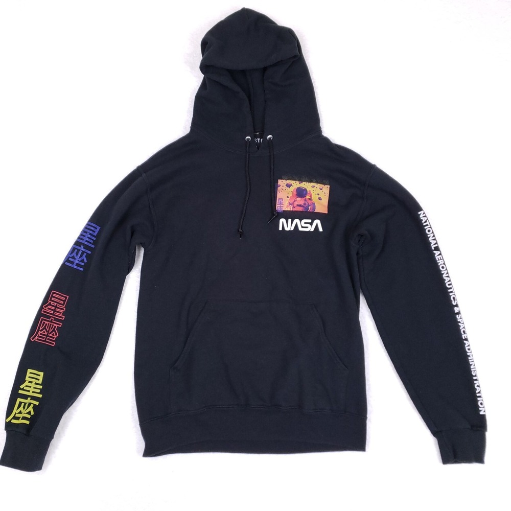 Chemistry NASA Hoodie Small Astronaut Graphic Black Spacecore Streetwear Unisex
